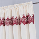 RT Designer Collection Betsy Macrame Rod Pocket Curtain Panel 52" x 84" Burgundy