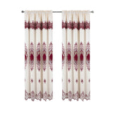 RT Designer Collection Betsy Macrame Rod Pocket Curtain Panel 52" x 84" Burgundy