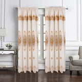 RT Designer Collection Betsy Macrame Rod Pocket Curtain Panel 52" x 84" Gold