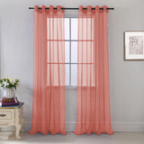 RT Designers Collection Cara Grommet Curtain Panel for Windows 54" x 84" Coral