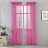 RT Designers Collection Cara Grommet Curtain Panel for Windows 54" x 84" Neon Pink