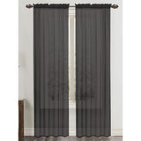 RT Designers Collection Celine Sheer 55 x 90 in. Rod Pocket Curtain Panel Black