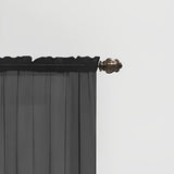 RT Designers Collection Celine Sheer 55 x 90 in. Rod Pocket Curtain Panel Black