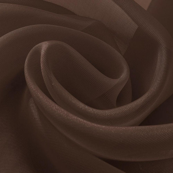 RT Designers Celine Sheer Rod Pocket Curtain Panel Pair - 55x90", Chocolate