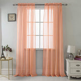 RT Designers Collection Celine Sheer Rod Pocket Curtain Panel - 55x90", Coral