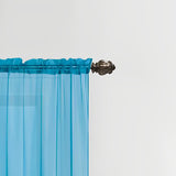 RT Designers Collection Celine Sheer 55 x 90 in. Rod Pocket Curtain Panel Neon Blue