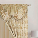 Rt Designers Collection Clayton 2-Piece Double Panel Semi-Transparent Grommet Curtain Pair Panels - Each Panel 54" X 84" Gold