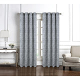 RT Designer Collection Cambridge Jacquard Luxurious Decorative Grommet Curtain Panel 54" x 90" Silver