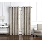 RT Designer Collection Cambridge Jacquard Luxurious Decorative Grommet Curtain Panel 54" x 90" Taupe
