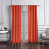 RT Designers Collection Cole Textured Grommet Room Darkening Curtain Panel Orange