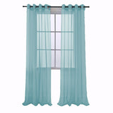 RT Designers Collection Cara One Sheer Grommet Light Filtering Curtain Panel 54" x 90" Aqua