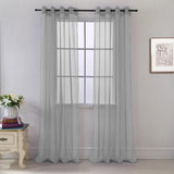 RT Designers Collection Cara One Sheer Grommet Light Filtering Curtain Panel 54" x 90" Grey