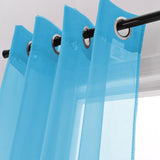 RT Designers Collection Cara One Sheer Grommet Light Filtering Curtain Panel 54" x 90" Neon Blue