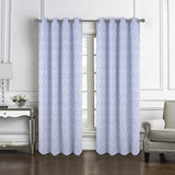 RT Designer Collection Cubix Jacquard Grommet Luxurious Modern Design Curtain Panel 54" x 84" Blue