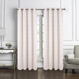 RT Designer Collection Cubix Jacquard Grommet Luxurious Modern Design Curtain Panel 54" x 84" Silver