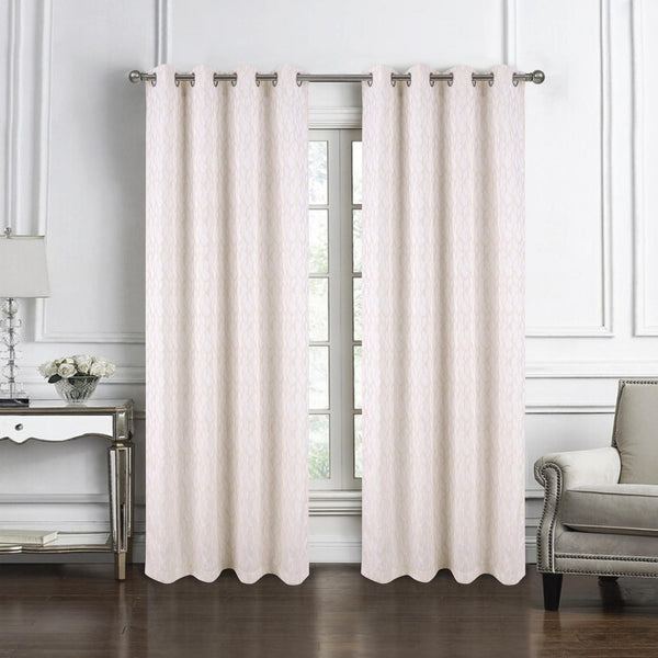 RT Designer Collection Cubix Jacquard Grommet Luxurious Modern Design Curtain Pa