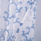 RT Designers Collection Crown Grommet Sheer Metallic Printed Doily Curtain Panel Blue