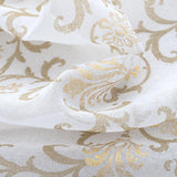 RT Designers Collection Crown Grommet Sheer Metallic Printed Doily Curtain Panel Taupe