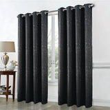 RT Designer Collection Cosmo Shimmer Jacquard Grommet Curtain Panel 54" x 84" Black