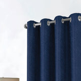 RT Designer Collection Cassi Shimmer Jacquard Grommet Curtain Panel 54" x 90" Navy Blue