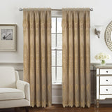 RT Designers Collection Dayton Emb Attached Valance Backing Blackout Window Curtains 50" x 84" Gold/Gold
