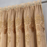 RT Designers Collection Dayton Emb Attached Valance Backing Blackout Window Curtains 50" x 84" Gold/Gold