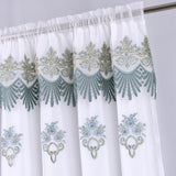 RT Designers Collection Dayton Emb Attached Valance Backing Blackout Window Curtains 50" x 84" White/Teal