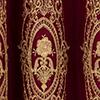 RT Designers Collection Daisy Embroidery Grommet Curtain Panel With Attached Valance 54" x 84" Brgundy/Gold