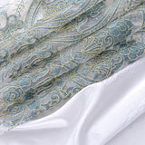 RT Designers Collection Daisy Embroidery Grommet Curtain Panel With Attached Valance 54" x 84" Ivory/Teal