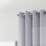 RT Designers Collection Dexter Linen Texture Grommet Light Filtering Window Curtain Panel Silver