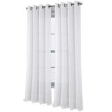 RT Designers Collection Dexter Linen Texture Grommet Light Filtering Window Curtain Panel White
