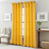 RT Designers Collection Dexter Linen Texture Grommet Light Filtering Window Curtain Panel Yellow