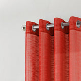 RT Designers Collection Dexter Linen Texture Grommet Sheer Light Filtering Window Curtain Panel 54" x 90" Red