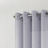 RT Designers Collection Dexter Linen Texture Grommet Light Filtering Window Curtain Panel Silver