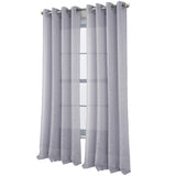 RT Designers Collection Dexter Linen Texture Grommet Light Filtering Window Curtain Panel Silver