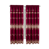 RT Designers Collection Donna Macrame Construction 3" Rod Pocket Curtain Panel Burgundy/Gold