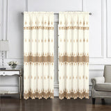 RT Designers Collection Donna Macrame Construction 3" Rod Pocket Curtain Panel Beige/Gold