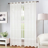 Olivia Gray Erica Doily Stripe Grommet Panel Pair - 54x90", Beige