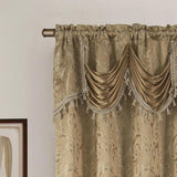 Franklin 2-Piece Rose Grommet Curtain 54" x 84" Taupe by Rt Designers Collection