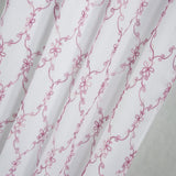 Olivia Gray Fleur Embroidered Rod Pocket Single Curtain Panel With 18" Valance - 54x84", Rose