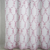 Olivia Gray Fleur Embroidered Rod Pocket Single Curtain Panel With 18" Valance - 54x84", Rose