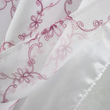 Olivia Gray Fleur Embroidered Rod Pocket Single Curtain Panel With 18" Valance - 54x84", Rose