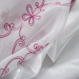 Olivia Gray Fleur Embroidered Rod Pocket Single Curtain Panel With 18" Valance - 54x84", Rose