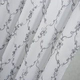 Olivia Gray Fleur Embroidered Rod Pocket Single Curtain Panel With 18" Valance - 54x84", Silver