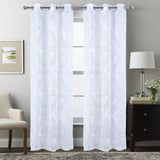 RT Designers Collection Faye Grommet Metallic Sheer Printed Doily Curtain Panel Sage