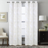 RT Designers Collection Faye Grommet Metallic Sheer Printed Doily Curtain Panel Taupe