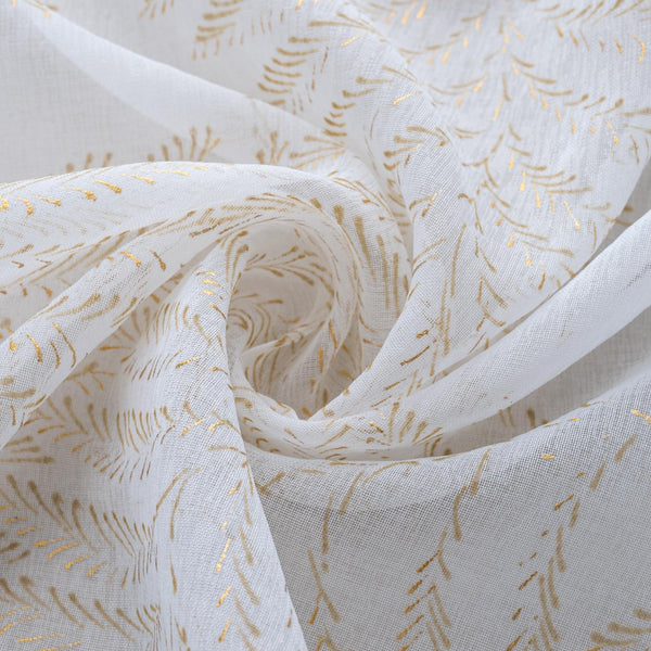 RT Designers Collection Faye Grommet Metallic Sheer Printed Doily Curtain Panel