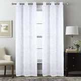 RT Designers Collection Faye Grommet Metallic Sheer Printed Doily Curtain Panel Silver