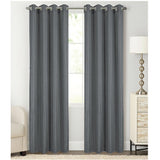 RT Designer Collection Gibson Luxurious Decorative Grommet Curtain Panel 54" x 90" Charcoal