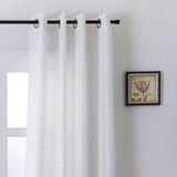 RT Designers Gianna Geometric Jacquard Single Grommet Curtain Panel Pair - 54x84", White